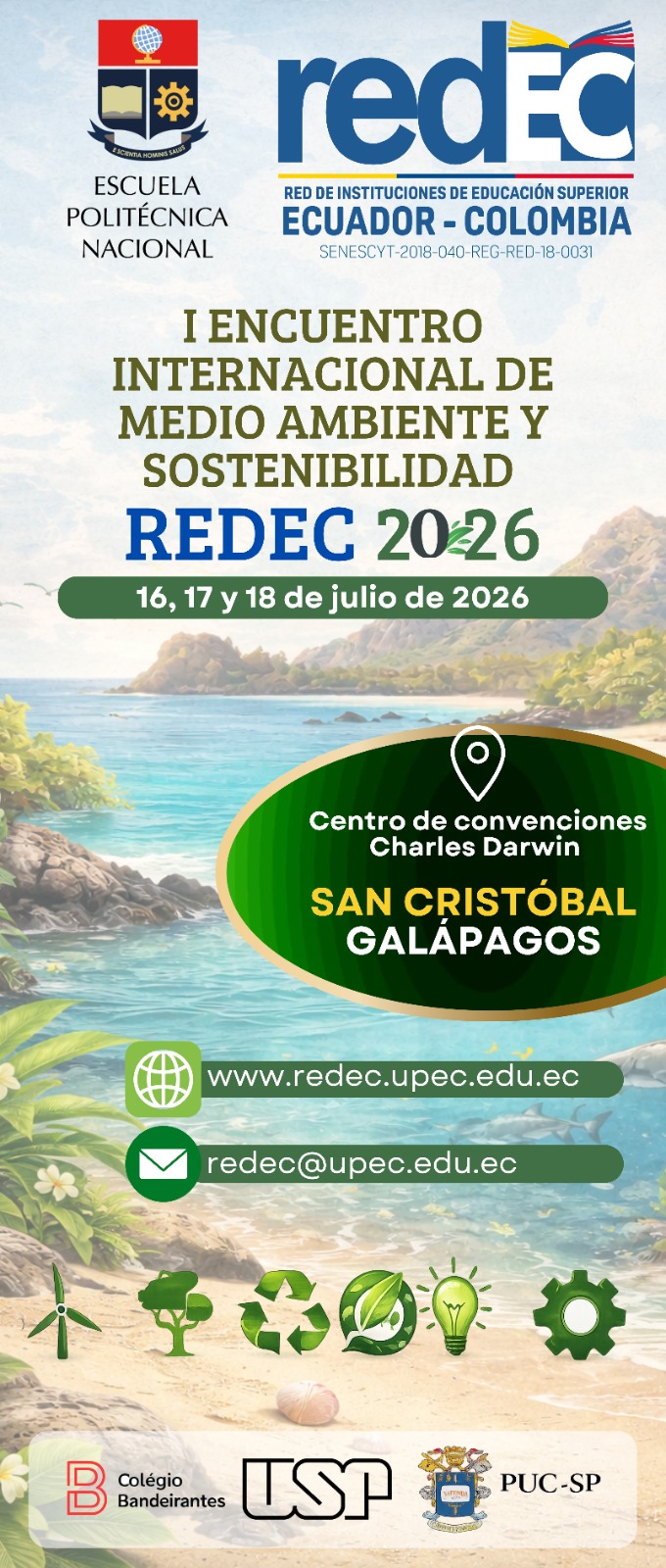 Afiche I Encuentro de Medio Ambiente Galápagos